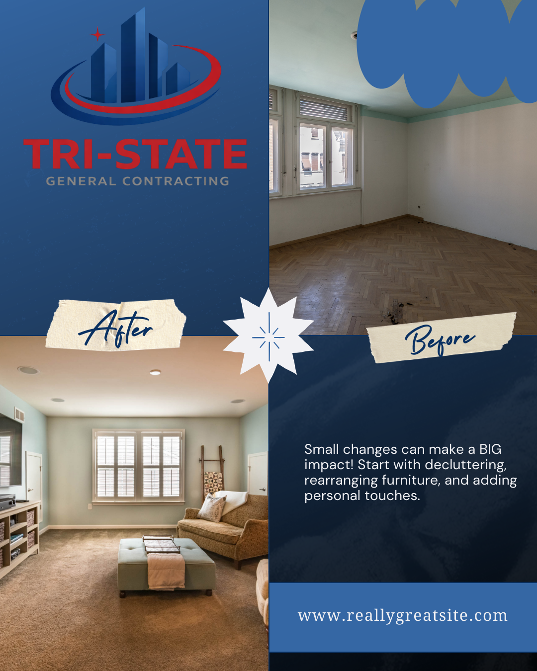 Before and after renovation by Tri-State GC